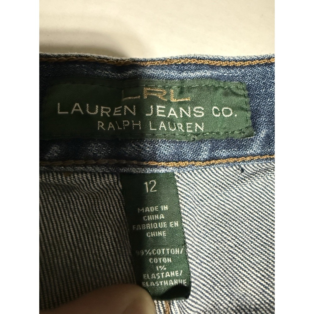 Vtg Y2K LRL Lauren Jeans Co Ralph Lauren Denim Shorts Womens 12 Blue - Picture 3 of 8